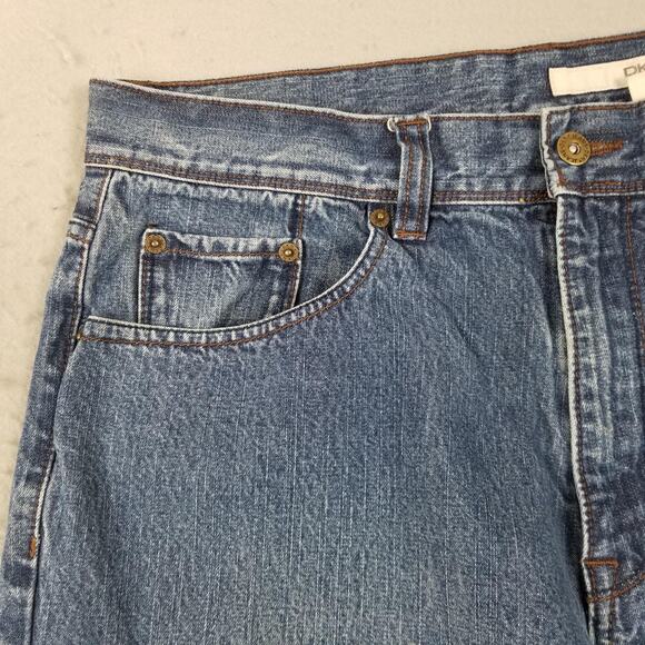 DKNY Jeans Jeans Mens 34x32 Blue Straight Leg Denim Embroidered Pockets Cotton - Picture 3 of 16